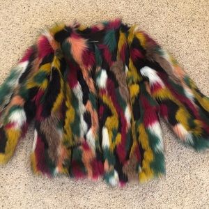 Faux Fur Multi-color Coat